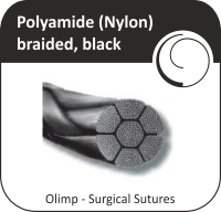 Polyamide (Nylon) braided, black