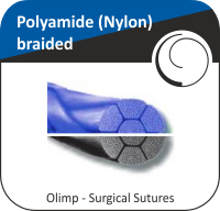 Polyamide (Nylon) braided, blue or black