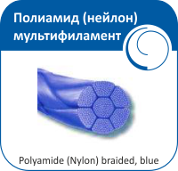 Полиамид (нейлон) мультифиламент синий