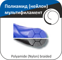 Полиамид (нейлон) мультифиламент, синий или черный